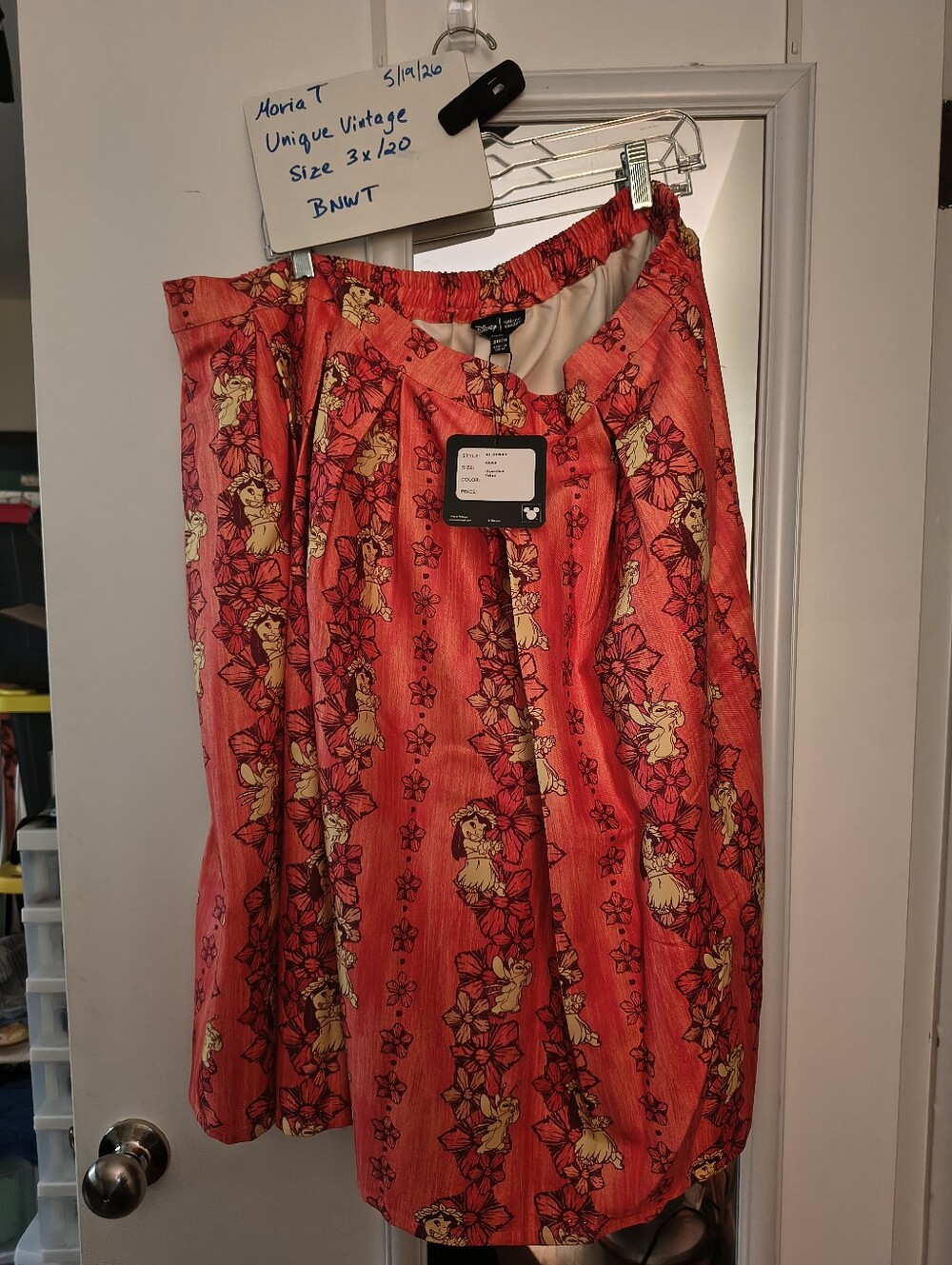Disney Unique Vintage Lilo & Stitch Hawaiian Pint Swing Skirt 3x/20 BNWT